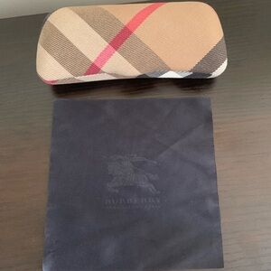 Burberry Checkered Eyeglass Case in Tan, Red, and Black